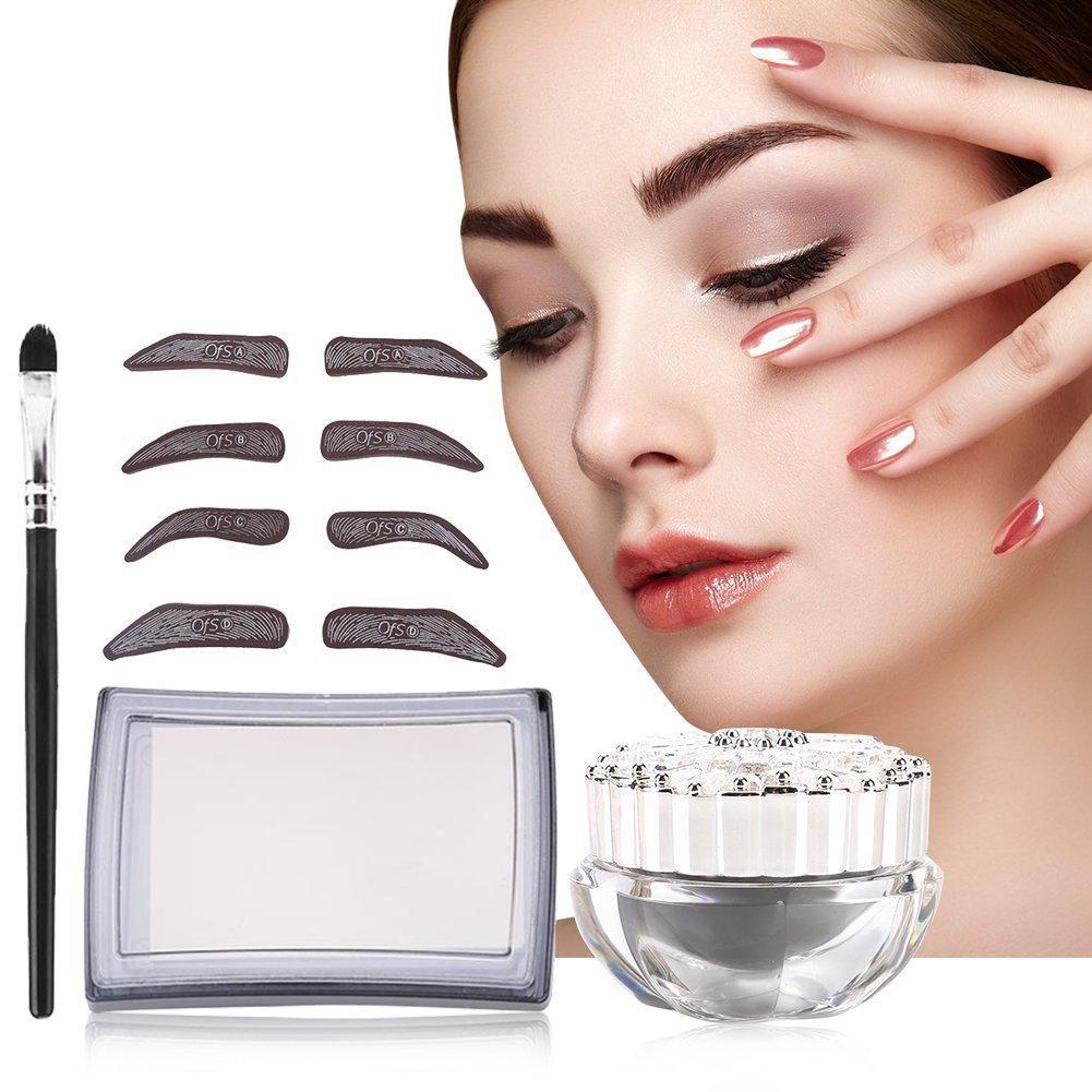 [Australia] - Eye Brow Stamp, Waterproof Makeup EyeBrow Stencil Stamp Tattoo Cosmetic Tool for Eyebrow 