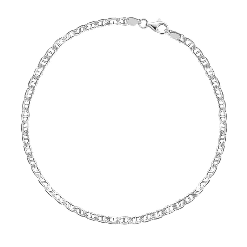 [Australia] - Ritastephens Italian Sterling Silver Mariner Link Chain Anklet, Bracelet, or Necklace (1.8mm, 2.7mm) 10.0 Inches Regular Anklet 