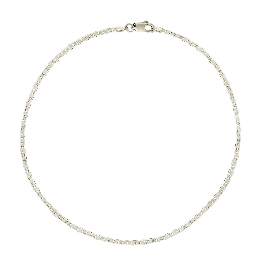 [Australia] - Ritastephens Italian Sterling Silver Mariner Link Chain Anklet, Bracelet, or Necklace (1.8mm, 2.7mm) 10.0 Inches Dainty Anklet 