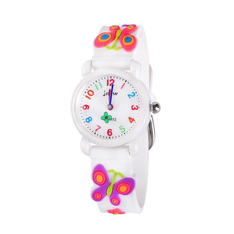 [Australia] - Kids Gift Cartoon Waterproof Watches Toys for Boys Girls - Best Gifts Butterfly White 
