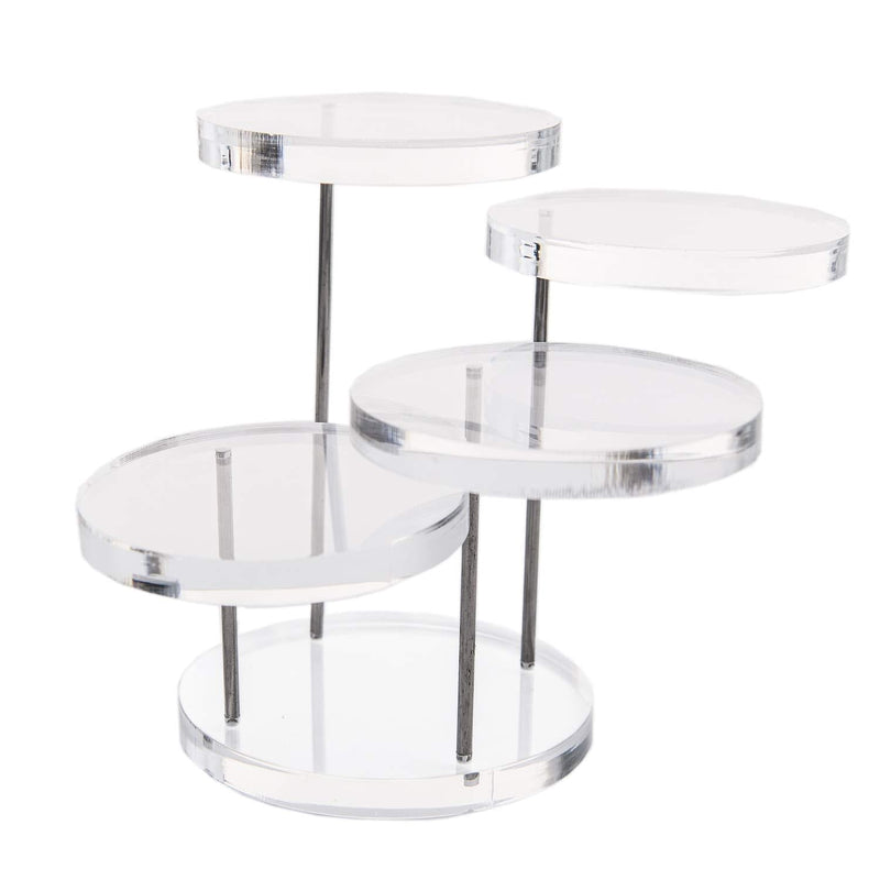 [Australia] - Funnuf 4 Tier Acrylic Rotatable Jewelry Display Stands for Rings Earrings, 4.8 Inch Clear Acrylic 