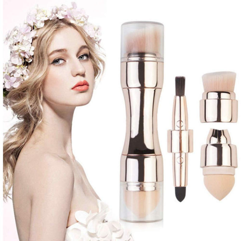 [Australia] - 4 in 1 Makeup Brush Set, Eyeshadow Eye Lip Face Concealing Blush Foundation Brush by Pretty Comy 