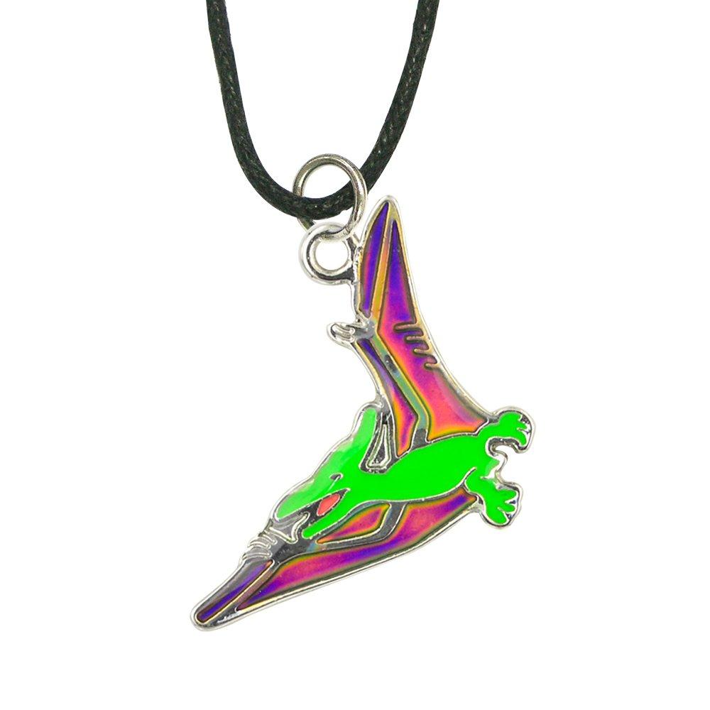 [Australia] - Fun Jewels Cool Pterodactylus Dinosaur Pendant Color Change Mood Necklace For Boys Girls Animal Jewelry 
