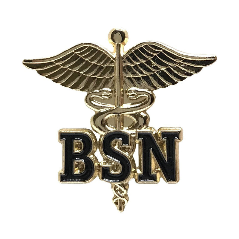 [Australia] - Registered Nurse Emblem Lapel Pin - Letters on Caduceus Brooch - RN Medical Ceremonie Clip BSN 