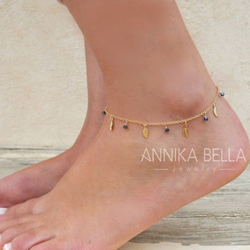 [Australia] - Jovono Simple Beach Anklets Ankle Bracelets Foot Chain for Women and Girls 