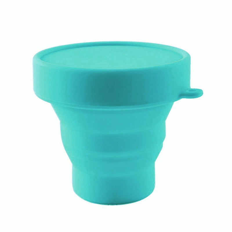 [Australia] - Collapsible Silicone Cup Foldable Sterilizing Cup for Menstrual Cups and Storing Your Diva Cup - Foldable for Travel from LUCKY CLOVER (Sky Blue) Sky Blue 