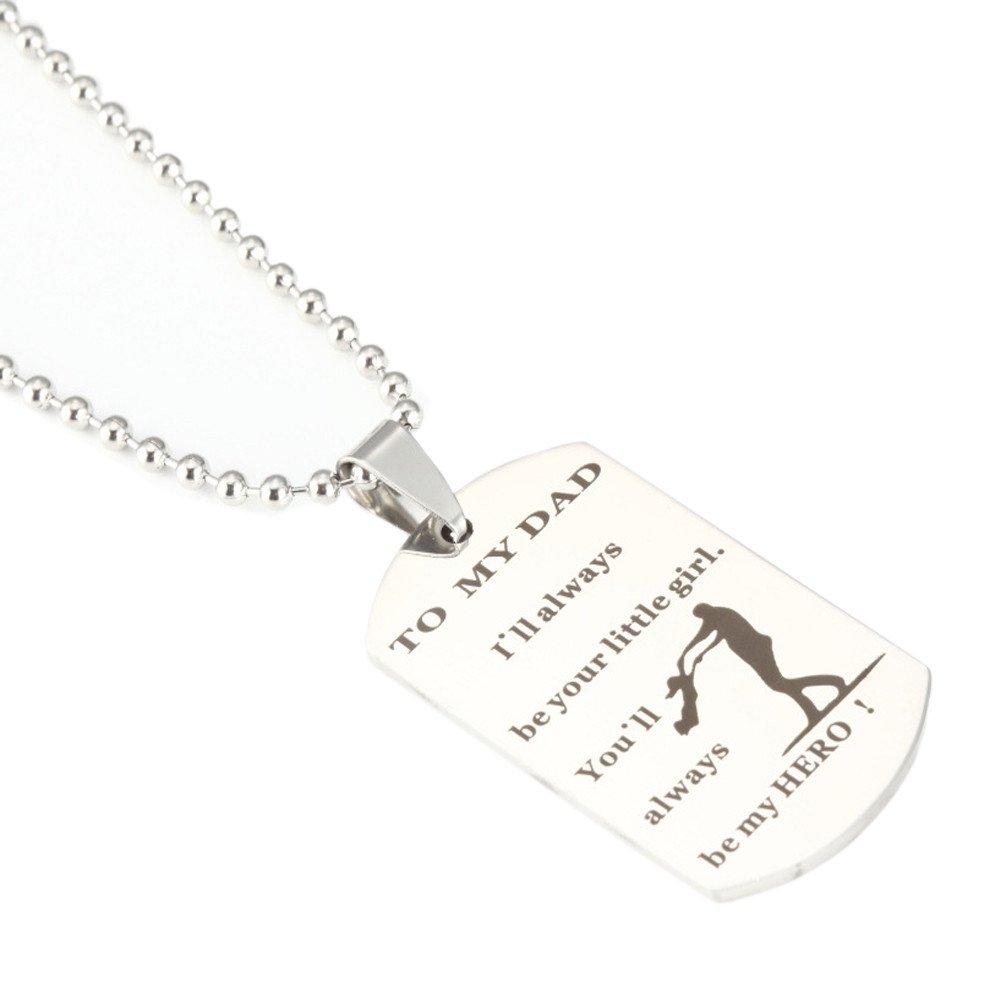 [Australia] - Father's Day Gifts to My Dad I`ll Always Be Your Little Girl Necklace Pendant Christmas Birthday Gifts for Dad Daddy Papa 