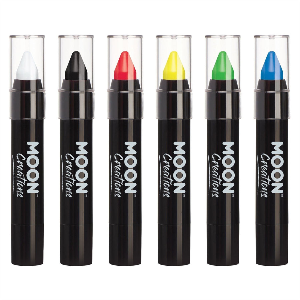 [Australia] - Face Paint Stick / Body Crayon Primary Colours Set of 6 Makeup for The Face & Body by Moon Creations - 0.12oz 