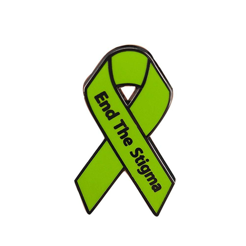 [Australia] - GuDeKe Stop End The Stigma of Mental Illness Pin Mental Health Awareness Ribbon Brooch 