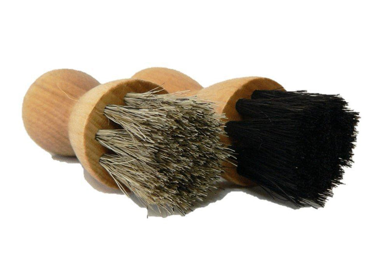 [Australia] - VALENTINO GAREMI Shoe Brush Cream Applicator Set | Shine Polish Paste Jar Dauber | Horse Hair | Made in Germany 