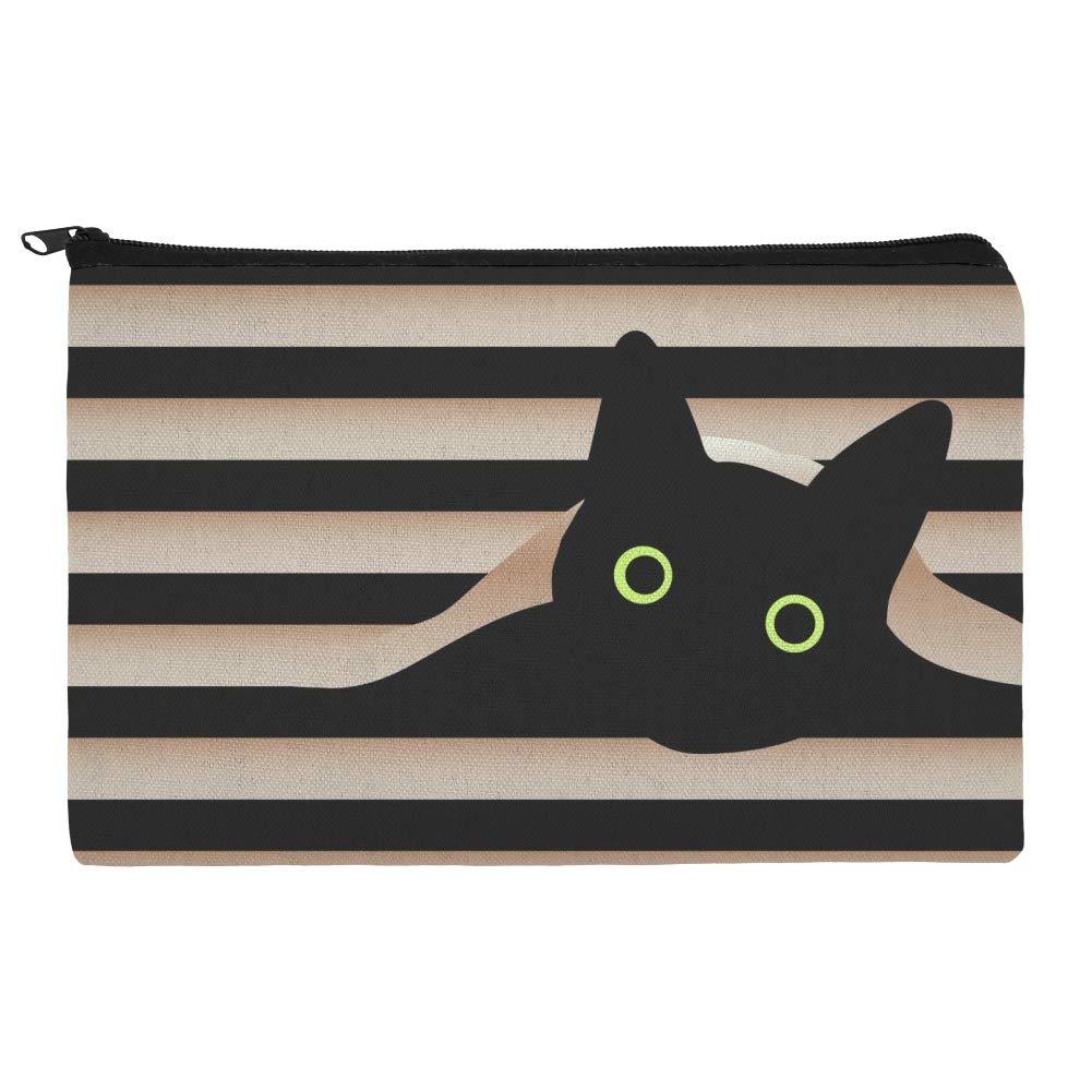 [Australia] - Black Cat In Window Makeup Cosmetic Bag Organizer Pouch 