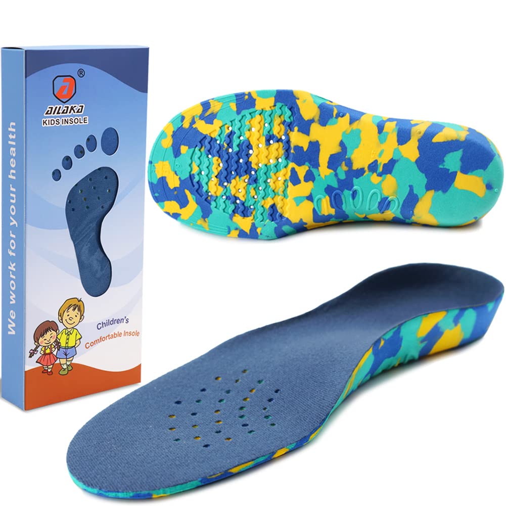 [Australia] - Ailaka Kids Orthotic Cushioning Arch Support Shoe Insoles, Children EVA Foam Inserts for Flat Feet, Plantar Fasciitis 2.5-5.5 M US Little Kid 