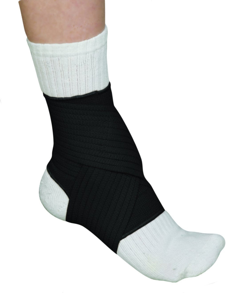 [Australia] - Blue Jay An Elite Healthcare Brand Adjustable Ankle Wrap, Black, Medium Ankle Support Brace for Injury Recovery - Elastic Ankle Support Brace 
