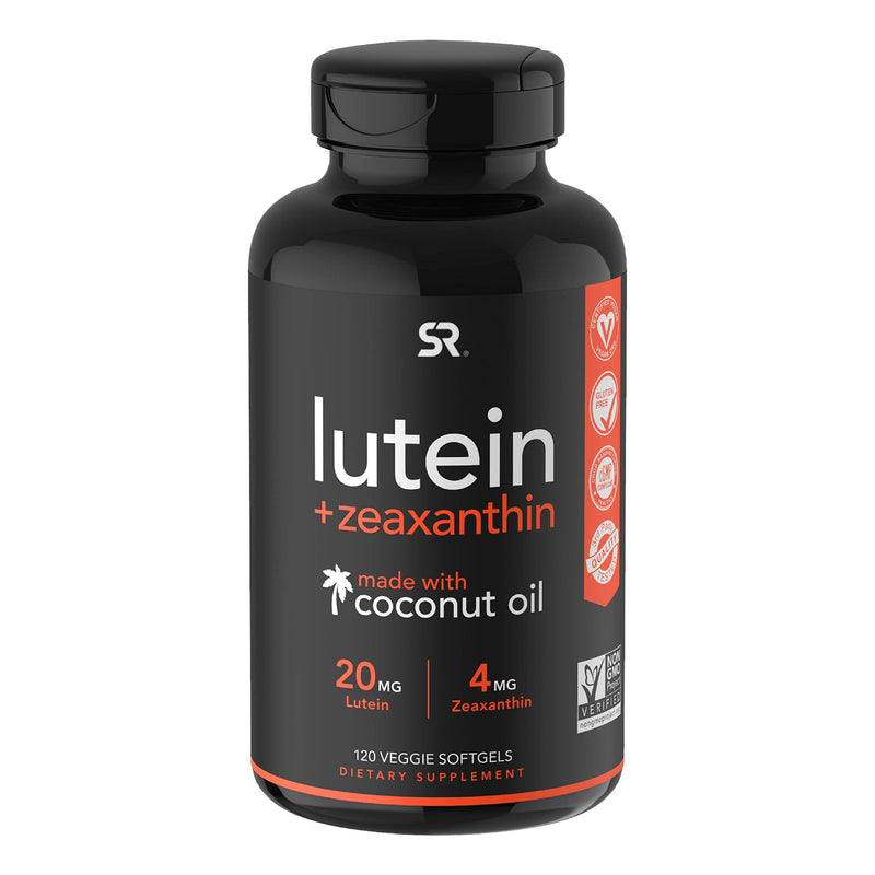 [Australia] - Vegan Lutein + Zeaxanthin (20mg) with Organic Coconut Oil for Better Absorption ~ Supports Vision & Eye Health ~ The ONLY Vegan Certified & Non-GMO Verified Lutein Available (120 Softgels) 120 Count (Pack of 1) 