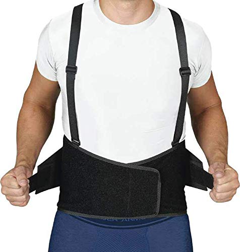 [Australia] - Blue Jay An Elite Healthcare Brand Industrial Back Support Belt with Suspenders for Orthopedic Care, Provides Support for Strenuous Activity, Medium, 32 - 44 inch Black 