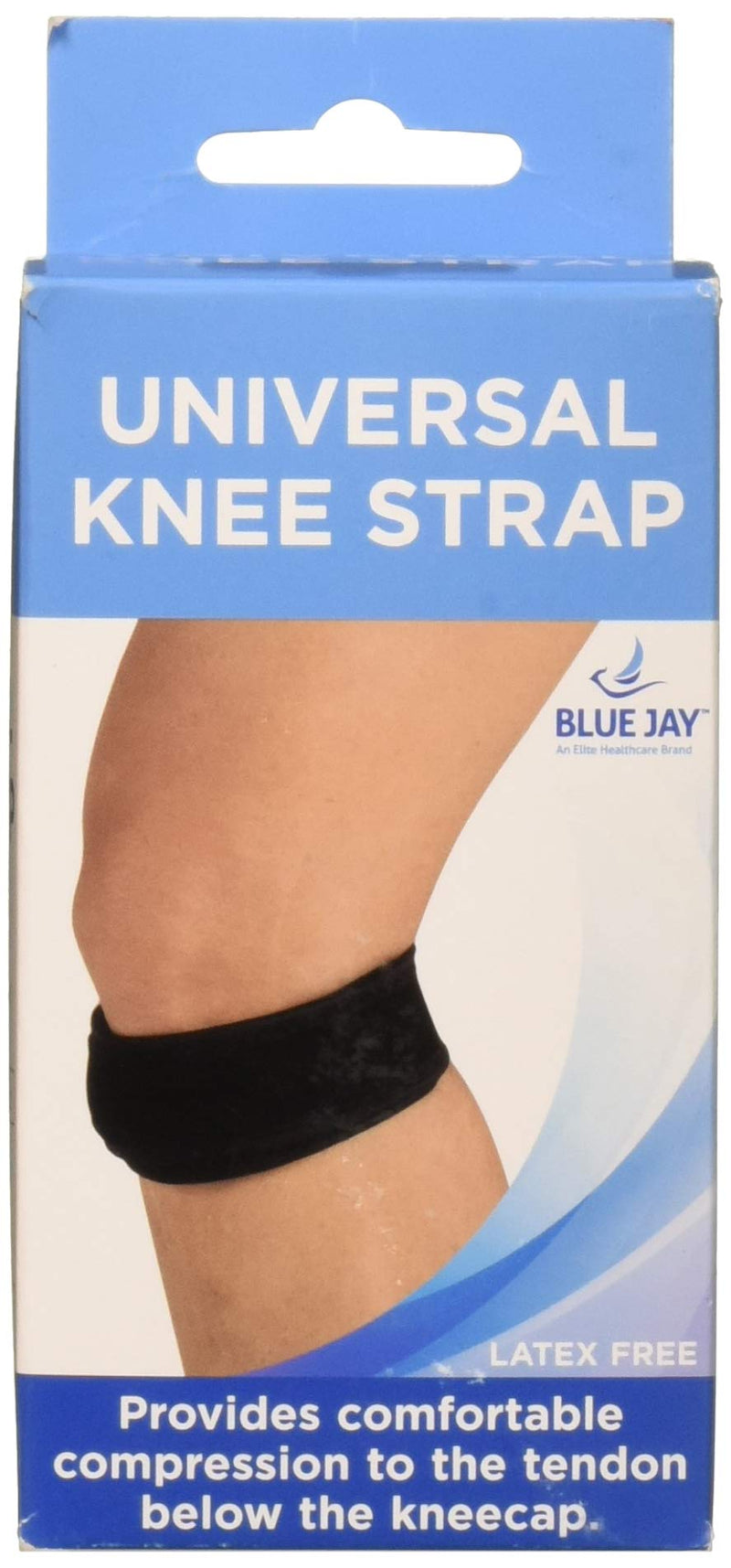 [Australia] - Blue Jay An Elite Healthcare Brand Knee Strap - 8-18 in. , Black | Support For Running , Hiking , Soccer , Basketeball | Orthopedic Care , Light Weight | Easy To Wear 