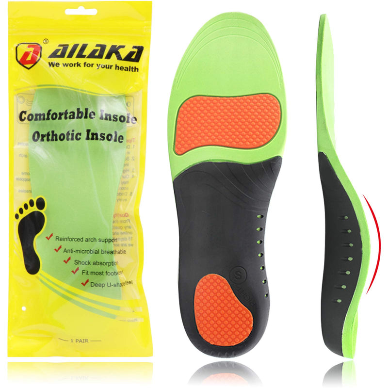 [Australia] - Ailaka High Arch Support Insoles for Men Women - Plantar Fasciitis Relief Arch Support Shoe Inserts, Orthotic Insoles for Flat Feet, Arch Pain and Heel Pain Relief 10-12 M US Women/8-10 M US Men Green 