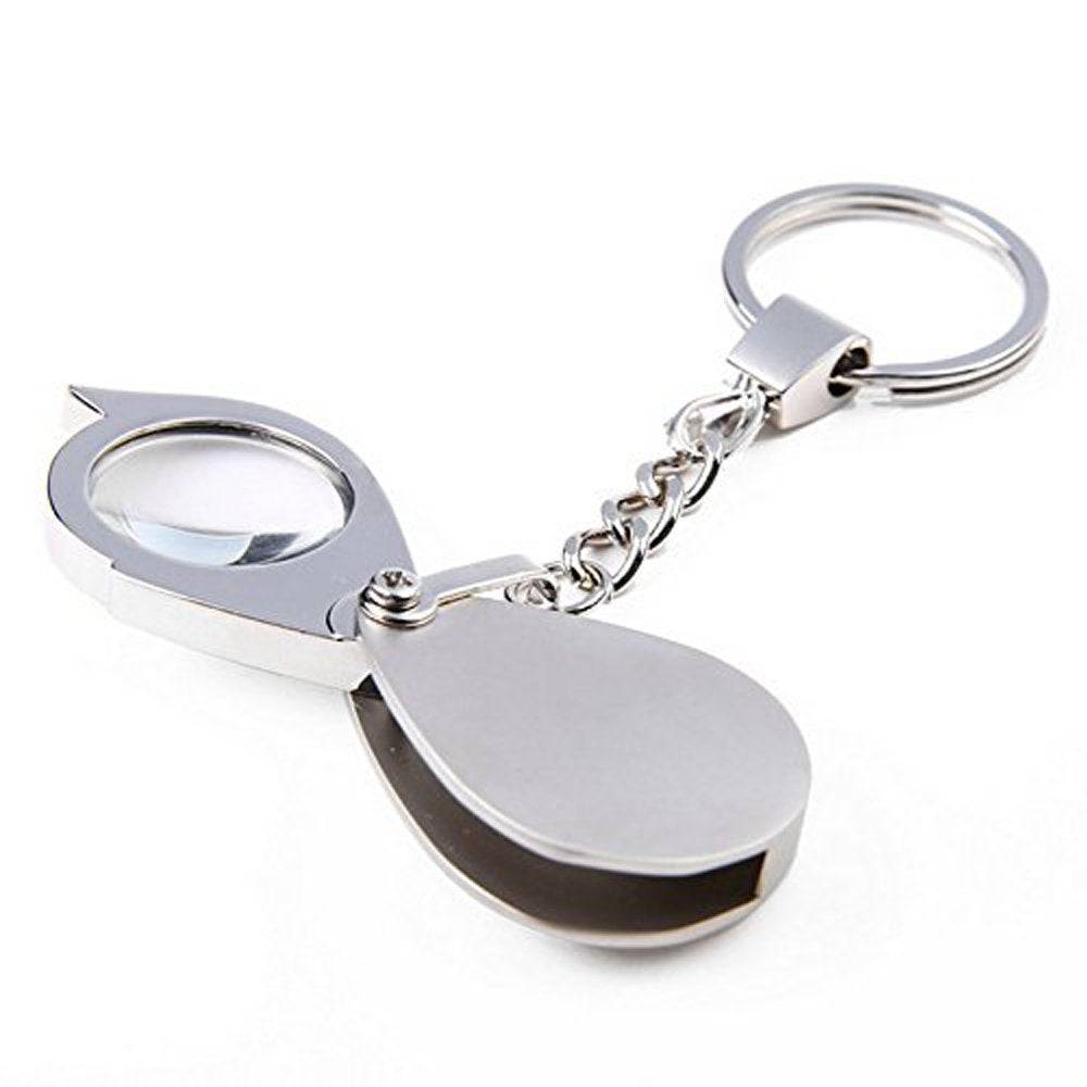 [Australia] - 15x Pocket Magnifier Gift Metal Folding Magnifying Glass with Key Chain Jewelry Loupe Lens 20mm for Reading Maps, Labels, Crafts,Coins, Inspection, Low Vision 15x 