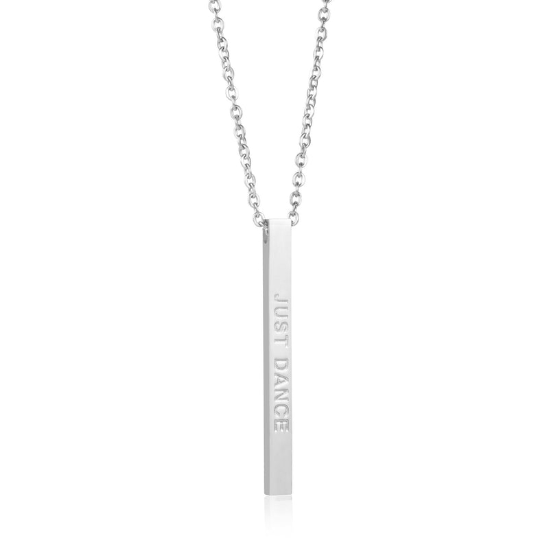 [Australia] - Joycuff Friendship Necklace Jewelry for Friends Women Inspirational Vertical Bar Pendants Jewellery Gift for Teen Girls Just dance(silver) 