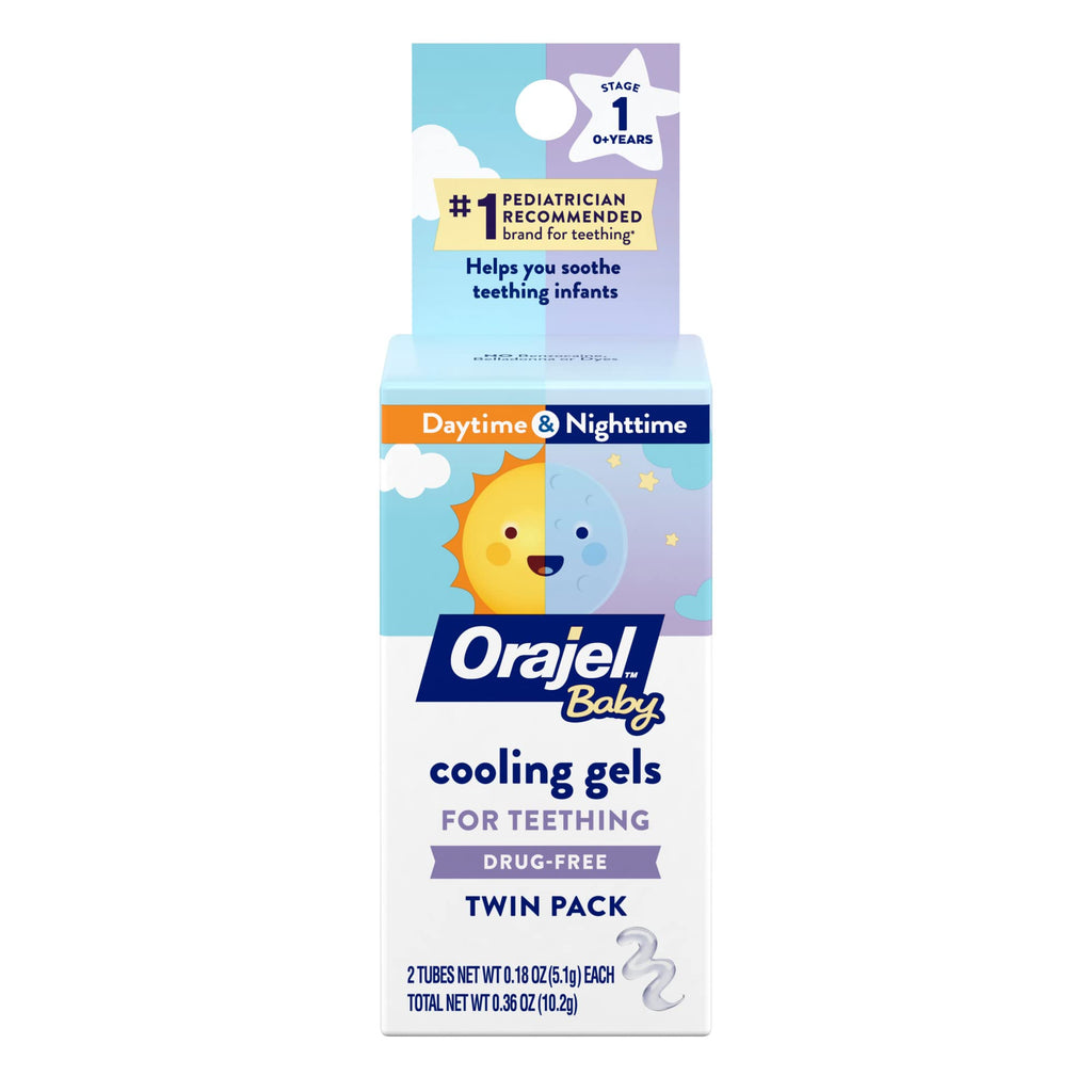 [Australia] - Orajel Baby Daytime and Nighttime Non-Medicated Cooling Gels for Teething, 2 tubes, 0.18 oz each 