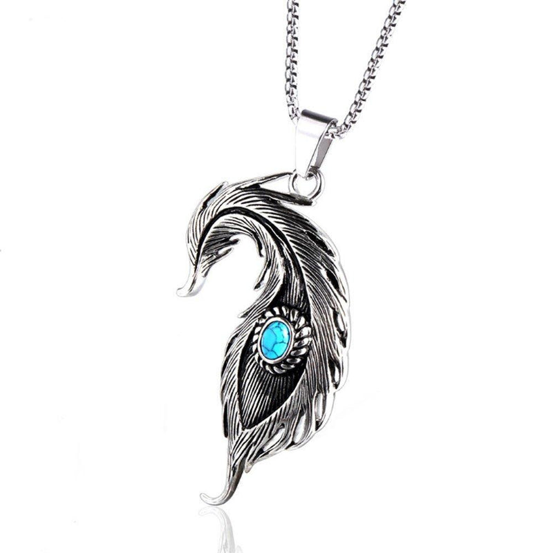 [Australia] - Paialco Stainless Steel Big Phoenix Feather Pendant Necklace 