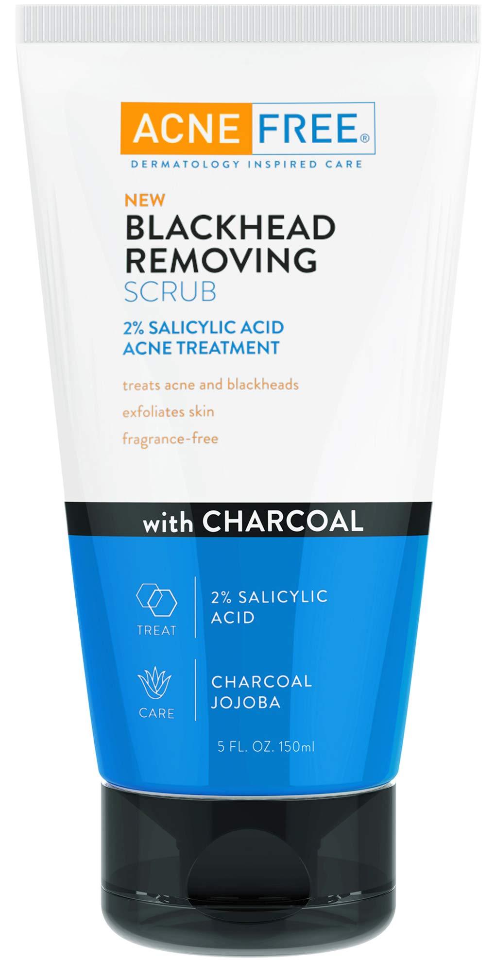 [Australia] - Acne Free Blackhead Removing Exfoliating Face Scrub with 2% Salicylic Acid and Charcoal Jojoba - Daily Wash, Skin Care Face Scrub Acne Treatment For Men Women and Teens With Acne Prone Skin - 5 oz 5 Fl Oz (Pack of 1) 