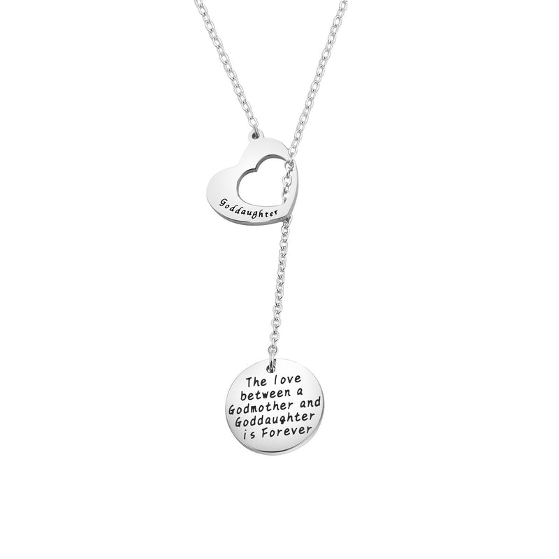[Australia] - CHOROY Goddaughter Gift The Love Between a Godmother and Goddaughter is Forever Necklace First Communion Gift Goddaughter Y-necklace 