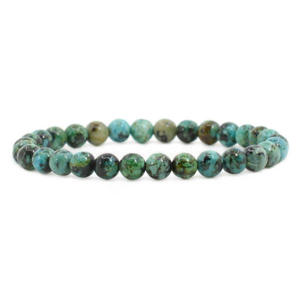 [Australia] - Justinstones Gem Semi Precious Gemstone 6mm Round Beads Stretch Bracelet 6.5 Inch A Grade African Turquoise 