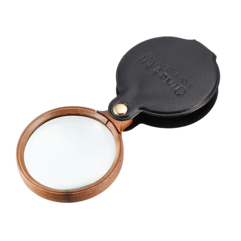 [Australia] - uxcell Magnifying Glass, 60mm 10X Pocket Folding Magnifier Loupe Magnifying Glass with Leather Case (Black) 