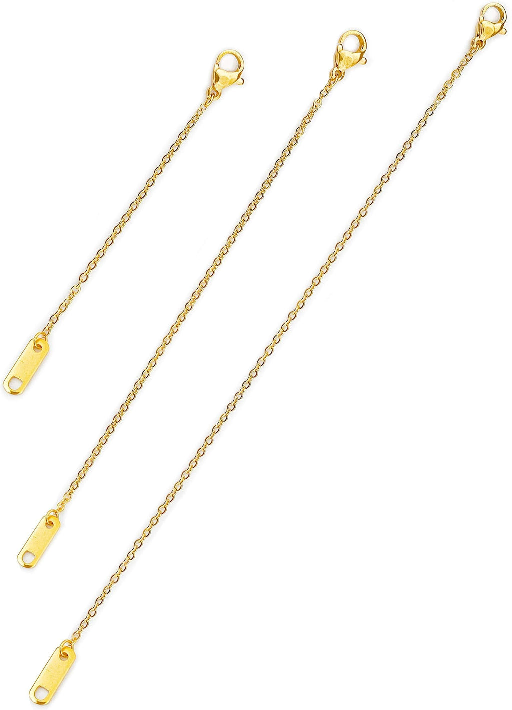 [Australia] - Altitude Boutique 18k Gold Plated Necklace Extenders Delicate Necklace Extender Chain Set for Women 3 Piece Set, Extensions 2", 4", 6" Inches Hypoallergenic in Gold, Rose Gold, or Silver 