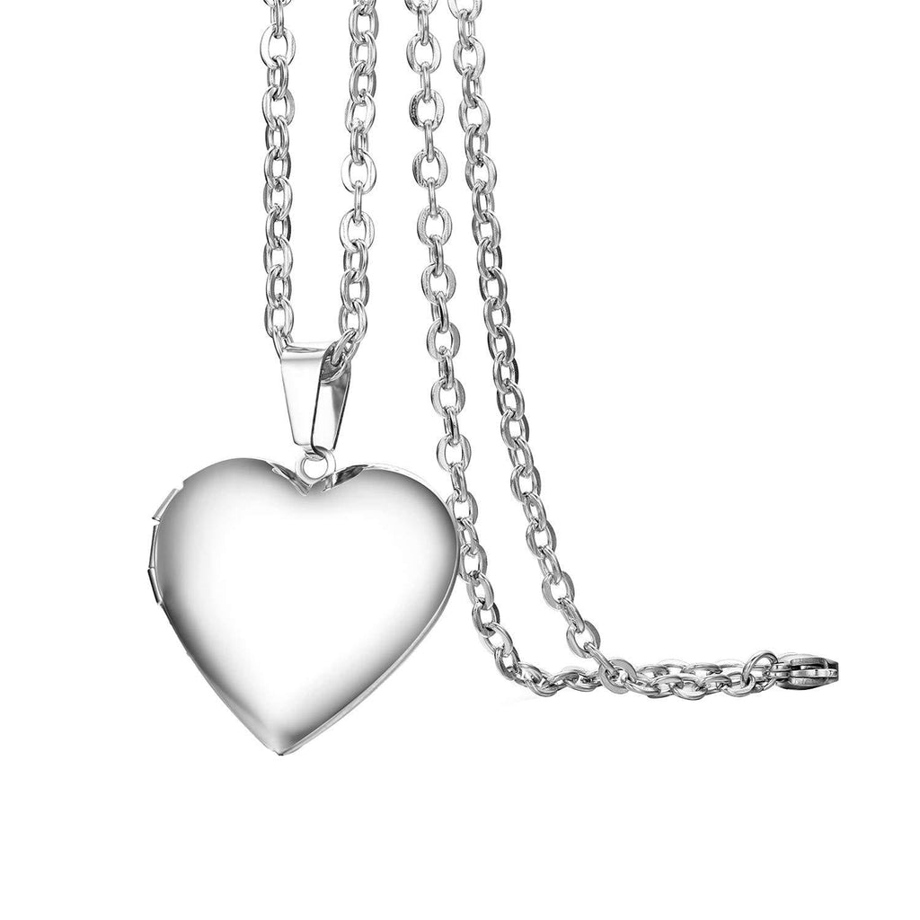 [Australia] - Cupimatch Book Love Heart Photo Locket Pendant Necklace Charm Chain Fashion Jewelry 17.8" 