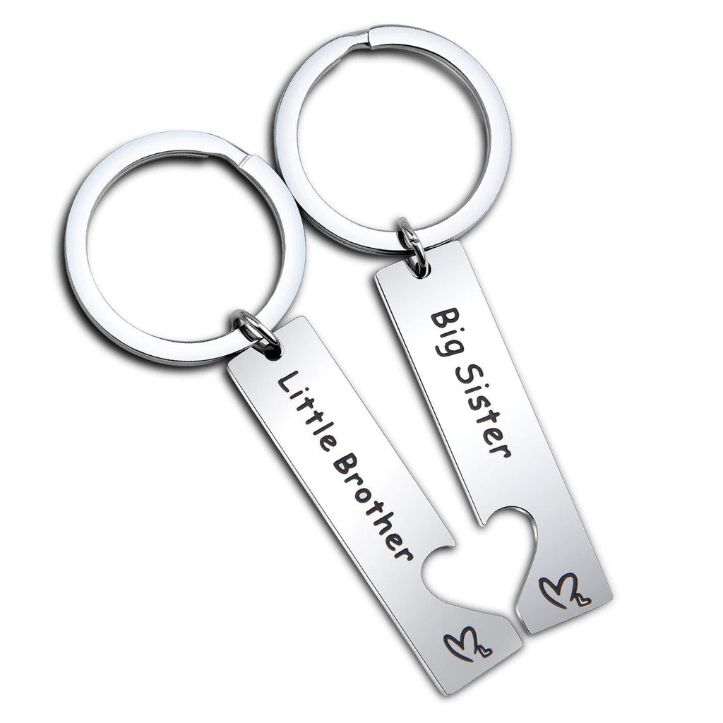 [Australia] - FEELMEM Big Sister Little Brother Sibling Matching Keyring Set Family Jewelry big sister+little brother 