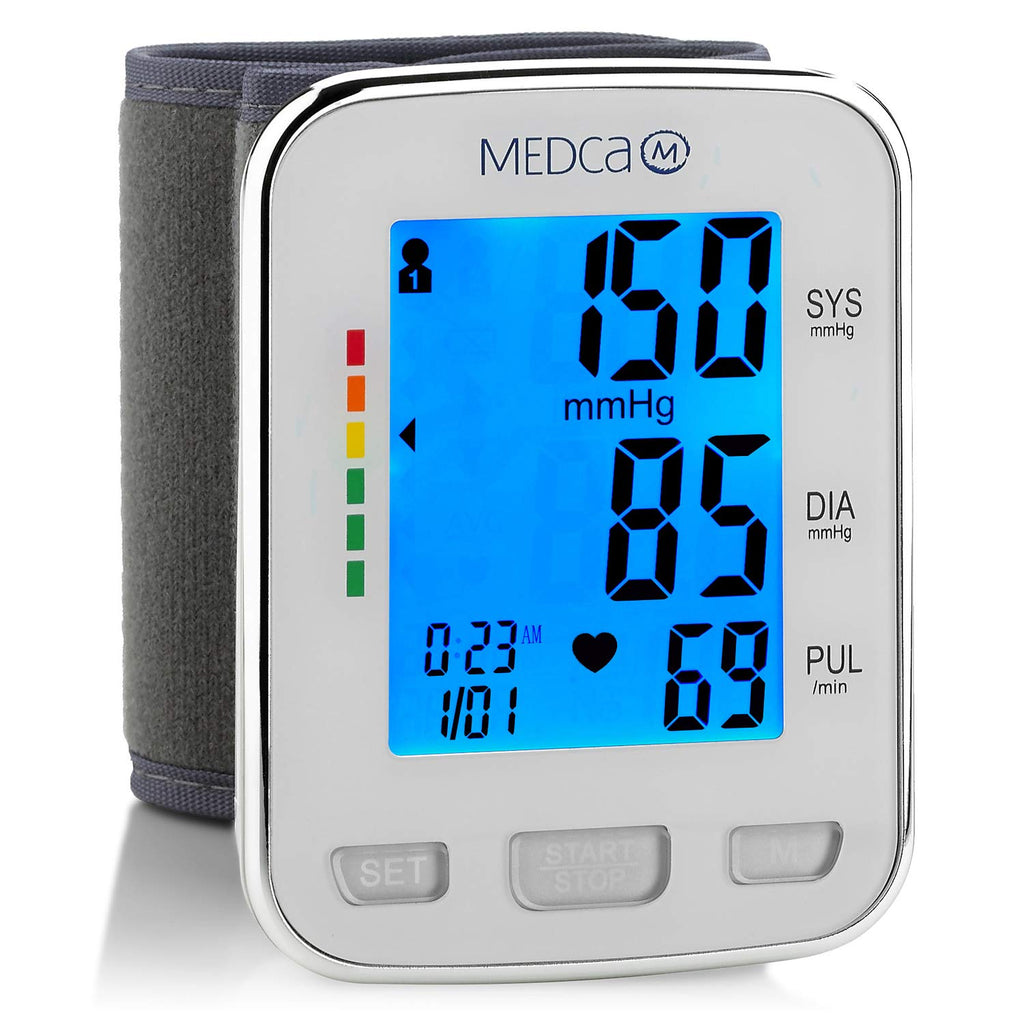 [Australia] - Blood Pressure Cuff Wrist - Blood Pressure Monitor and Portable Fully Automatic BP Machine Band with Large Backlit LCD Display for Fast Accurate Reading by MEDca 
