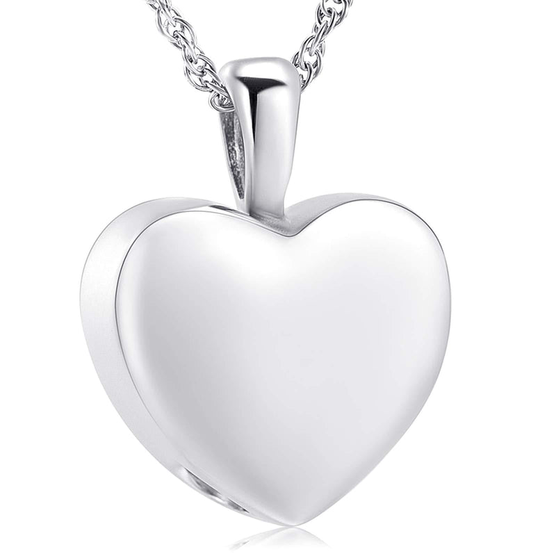 [Australia] - shajwo Cremation Heart Urn Necklace Ashes Jewelry for Women Men Keepsake Pendant Memorial Locket Ash Holder Silver 