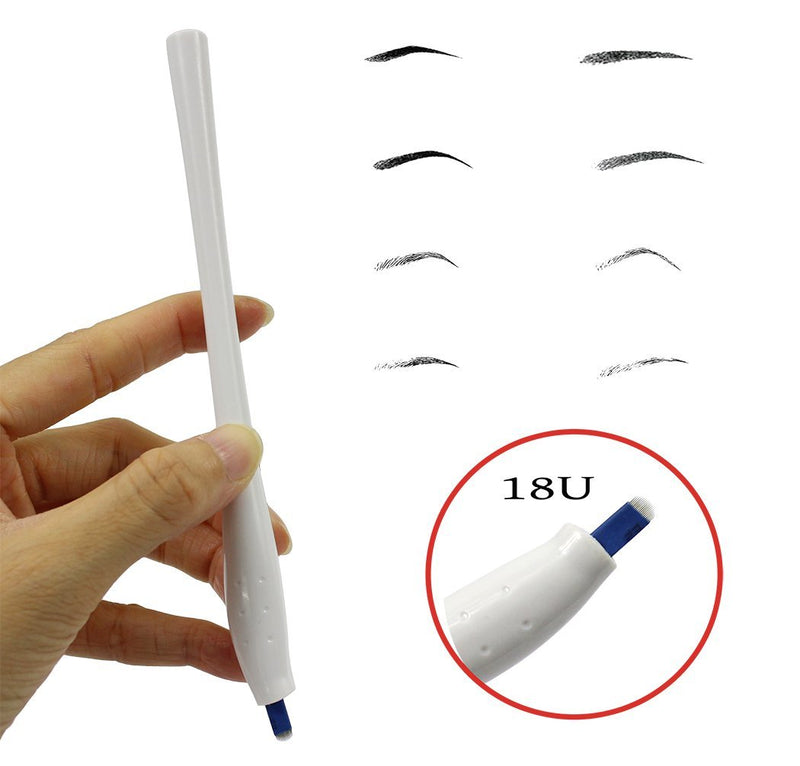 [Australia] - Xiaoyu 5PCS Professional Disposable Microblading Pen Manual Eyebrow Tattoo Pen Blade for Semi-permanent Makeup(18 U) 18U 