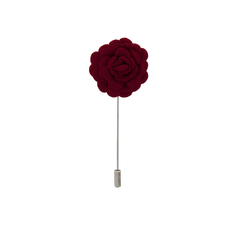 [Australia] - Knighthood Men's Flower Lapel Pin/Brooch Maroon 