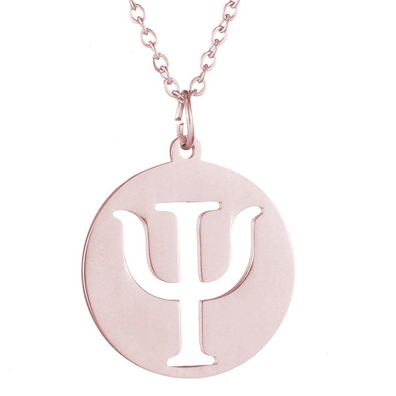 [Australia] - AOCHEE Psi Symbol Necklace Greek Letter Necklace Psi Pendant Necklace Medical Sign Jewelry Rose Gold2 
