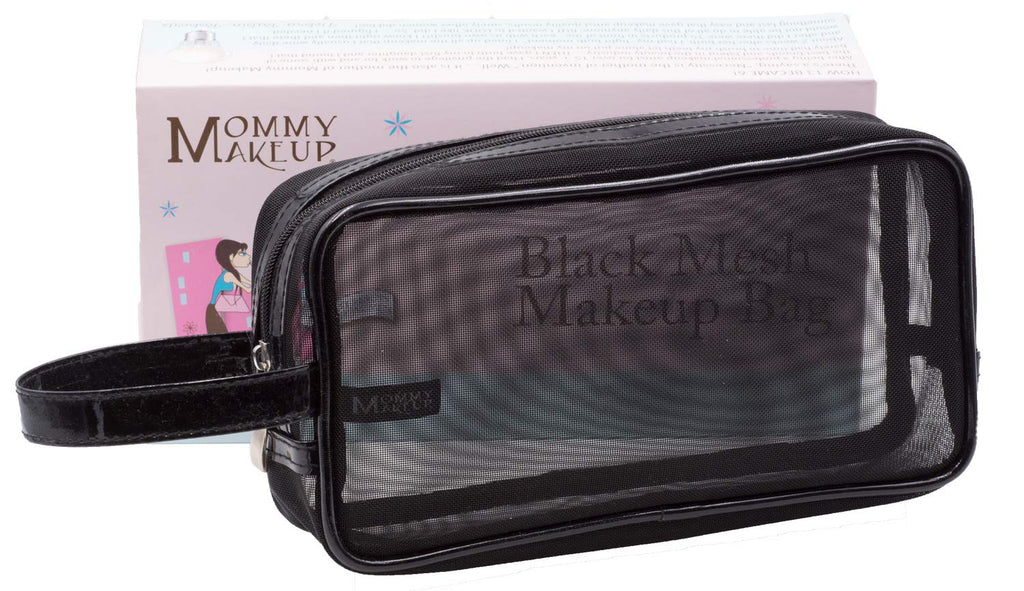 [Australia] - Black Mesh Makeup Bag, Cosmetic Bag, Toiletry Bag, Travel-friendly, Series 2 by Mommy Makeup. Measures 8.5 in x 4.5 in x 2 in. 