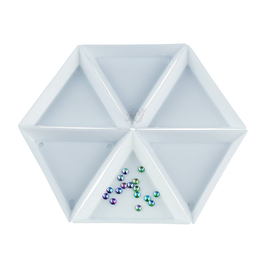 [Australia] - 6pcs White Triangle Bead Sorting Trays,Magical Tray for Rhinestones for Flipping Flatback Rhinestones, HJ-NA113 