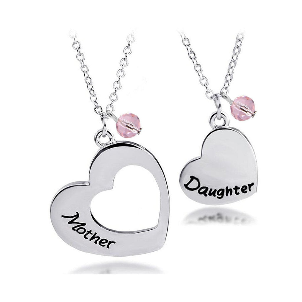 [Australia] - BNQL Mother Daughter Heart Necklace Bracelet Set Mommy and Me Jewelry Gift Mother daughter necklace set 