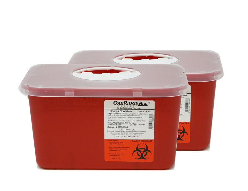 [Australia] - Oakridge Sharps Container - 1 Gallon (2 Pack) - Easy use Rotating lid Design 