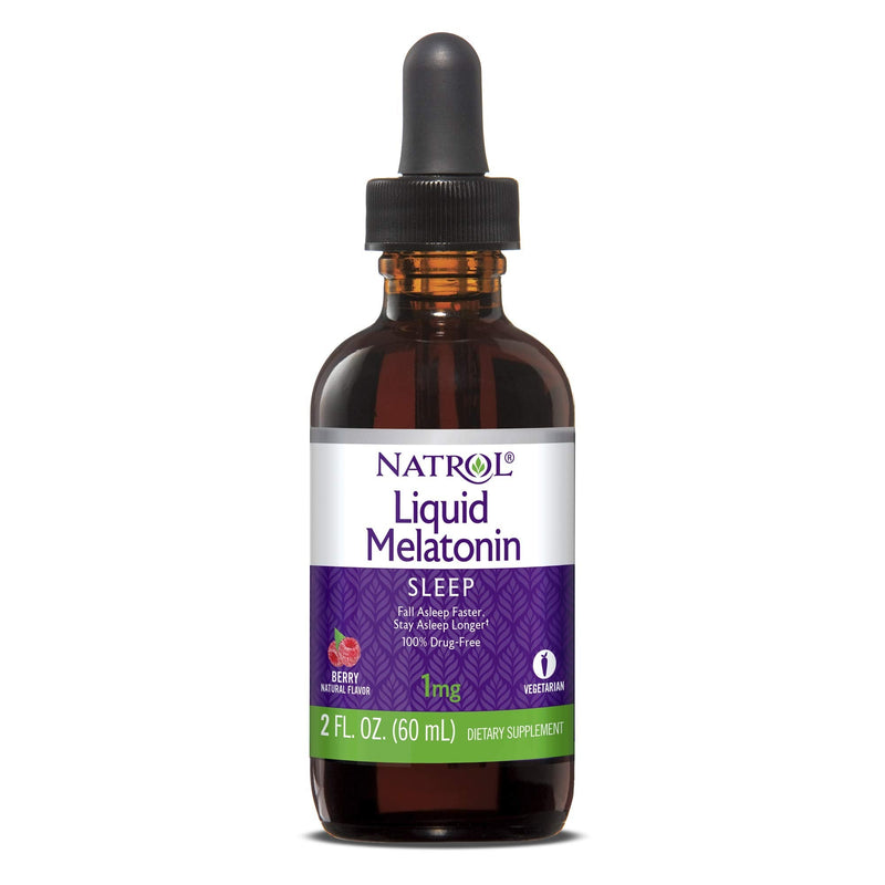 [Australia] - Natrol Liquid Melatonin Tincture, Helps You Fall Asleep Faster, Stay Asleep Longer, Faster Absorption, 100% Vegetarian, Berry Flavor, 1mg, 2 Fl. Ounce Tincture Bottle 