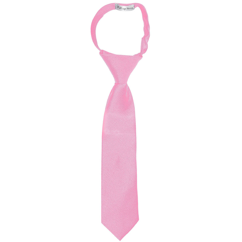 [Australia] - Ties For Boys - Zipper Pre-Tied Woven Boys Tie: Neckties For Kids Wedding Graduation School Uniforms 11 Inches (Ages 2-5) Carnation Pink 
