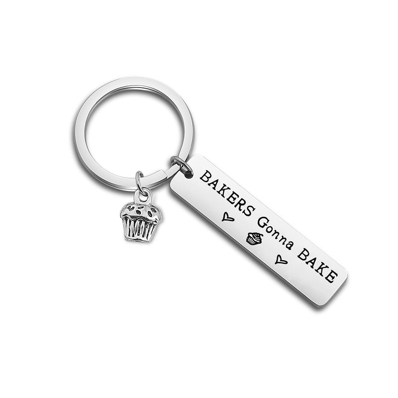 [Australia] - ENSIANTH Baker Gift Bakers Gonna Bake Keychain Cupcake Charm Jewelry Baking Theme Keychain Pastry Chef Gift Baker Keychain 