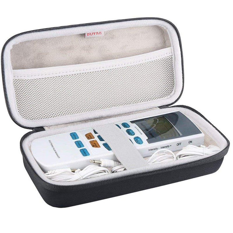 [Australia] - BOVKE Hard EVA Travel Case Replacement for YK15AB EMS TENS Unit Muscle Stimulator Electronic Pulse Massager, Extra Room for Battery Electrode Wires Pads User Manual Pads Holder and Gel, Black 