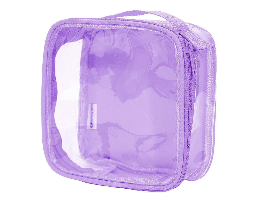 [Australia] - Clear TSA Approved 3-1-1 Travel Toiletry Bag for Carry On / Quart Size Transparent Liquids Pouch for Airport Security & Carry On / Reusable See Through Vinyl & PVC Plastic Organizer for Men and Women (Lilac) Lilac 
