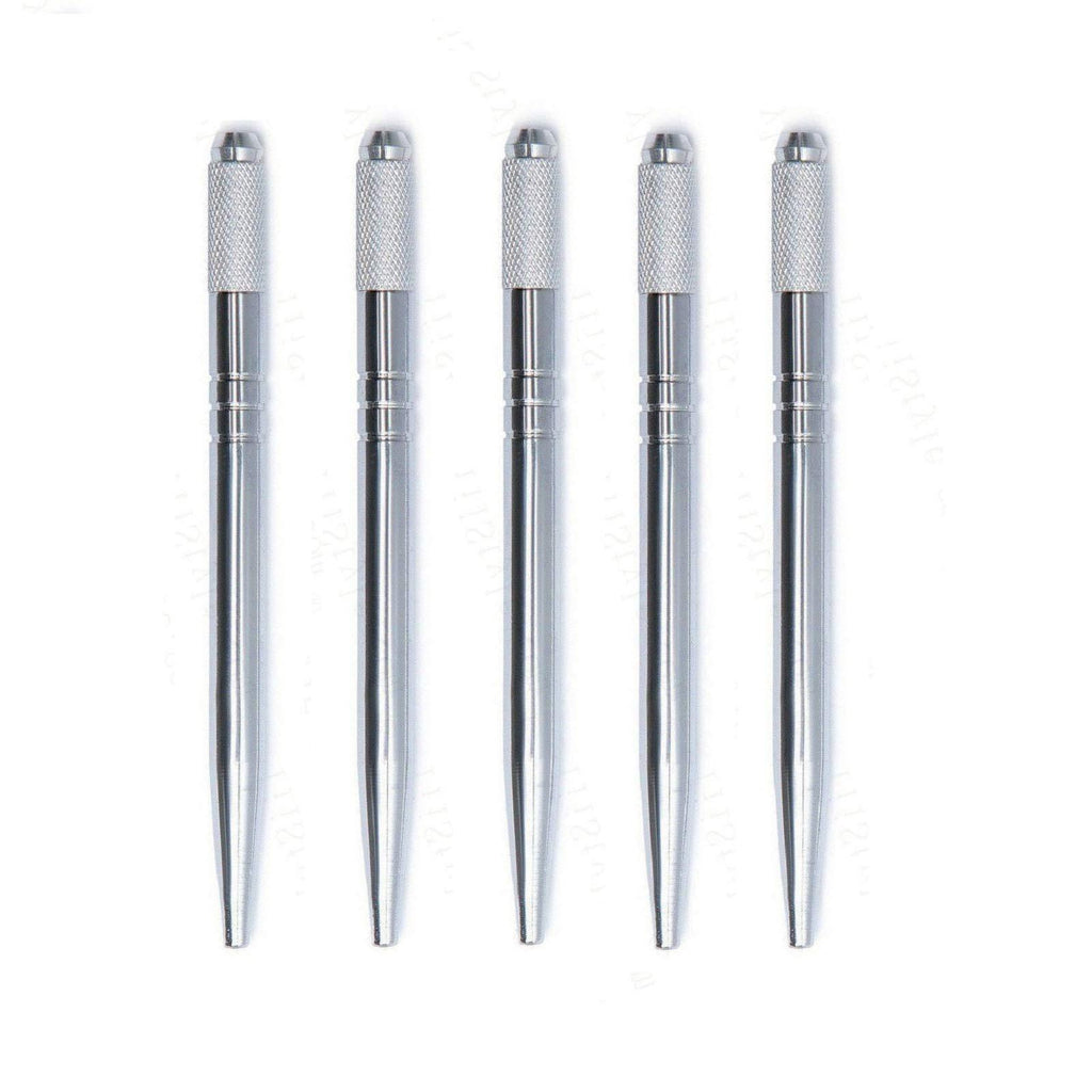 [Australia] - Pinkiou eyebrow makeup pen microblading pens with needles (pen, silver 5pcs) 