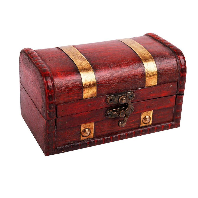 [Australia] - WaaHome Pirate Treasure Boxes Small Wood Treasure Chest Keepsake Box For Kids Gift,Home Decorations (5.5''X3.2''X3.2'') 