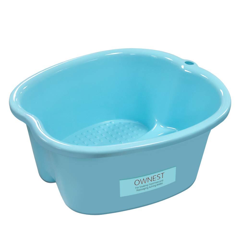 [Australia] - Ownest Foot Bath Spa,Water Spa and Foot Massage, Sturdy Plastic Foot Basin for Soaking Foot,Toe Nails, and Ankles,Pedicure,Portable Foot Tub-Blue A-blue 