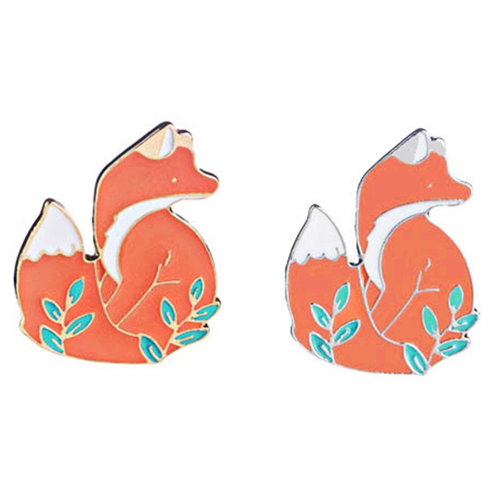 [Australia] - Enamel Pin Sets Cute Pins Funny Animal Lapel Pin Brooch Pin for Backpack (Gold and Silver Fox) 